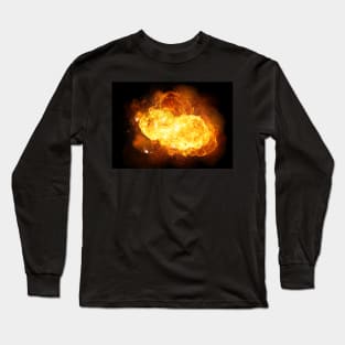 Realistic hot fiery explosion Long Sleeve T-Shirt